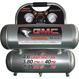 GMC SYCLONE 4610A Ultra Quiet & Oil Free Air Compressor (Twin Alum