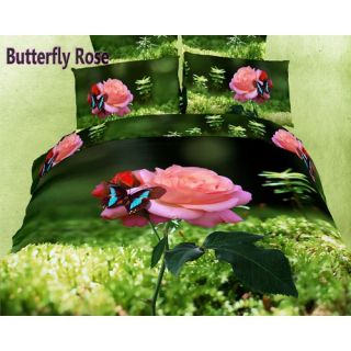 Dolce Mela Butterfly Rose Duvet Cover Set