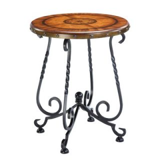 Gails Accents Mirage Distressed Iron Base Veneer End Table