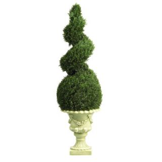 Nearly Natural 48 Silk Cedar Spiral Tree with Decorative Vase