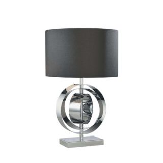 George Kovacs Lamps Portable Table Lamp in Chrome with Black Fabric