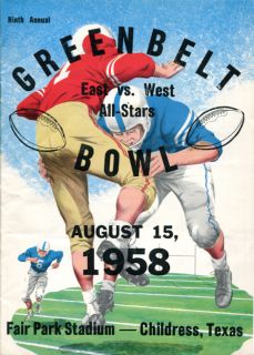 Texas High School Football Greenbelt East v West All Stars Program