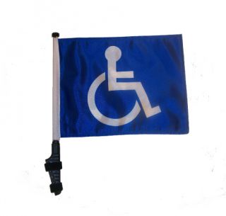 Handicapped Golf Cart Flag with The SSP Flags EZ on Off Bracket