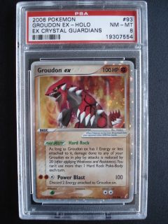 Groudon ex 93 100 Holo POKEMON Card EX Crystal Guardians PSA 8 NM MT