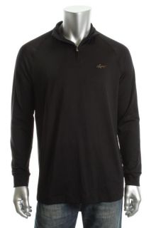 Greg Norman New Black 1 4 Zip Raglan Long Sleeve Logo Casual Shirt L