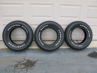 Three Goodyear Custom Polysteel Radial Tires, 225/70R 15, Big White