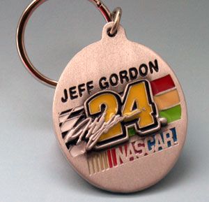 Jeff Gordon 3 D Relief Pewter Collectors Keychain New