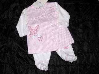 BNWT Darling Baby Girls Designer Pink Bunny Outfit Size Newborn