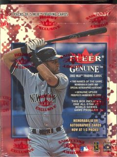 2002 Fleer Genuine Baseball Hobby Box