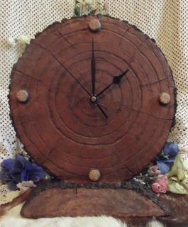  Style WOOD Wooden SLAB Log RESIN Mantle SHELF Clock Chic TREE Bark Art
