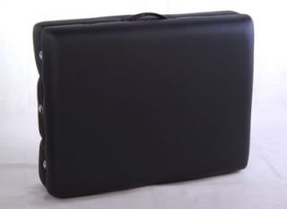 Portable Black 4 Foam Folding PU Massage Table Reiki Spa Wood with