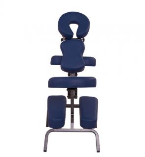 Blue Portable Massage Chair PU Leather w Carry Bag Blue