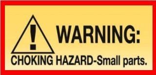 12 Choke Hazard Warning Stickers Bulk Vending Labels