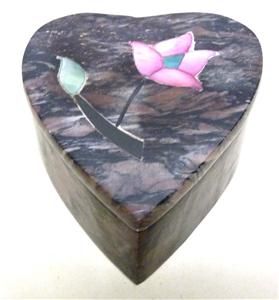 Heart Shape Stone Trinket Box Made in India
