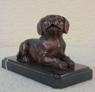 Statue Sculpture Dog Labrador Wildlife Hunting Art Deco Style Bronze