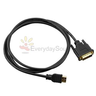 6ft Gold 24 1 DVI D Male to Male HDMI Cable for HDTV HD