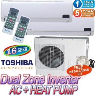  Air Conditioner AC Heat Pump 18000 BTU Dual Zone A C Heater