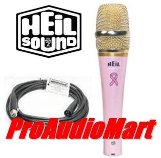 Heil Sound PR 22 Pink Dynamic Cardioid Handheld Mic 20ft XLR mic cable