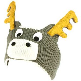  Lined Knit Adjustable Headband Headwrap Ski Snow Animal Moose
