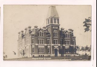 Hebron NE High School Real Photo 1908