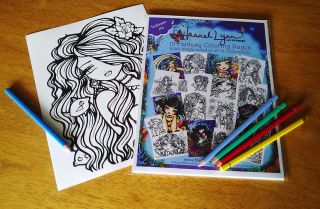   Coloring Book Pages Fairies Mermaids Vampires Hannah Lynn Art Vol 4