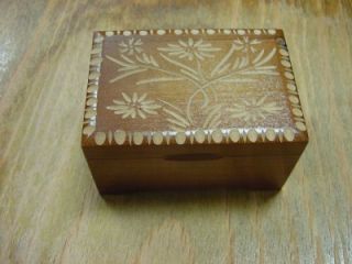 Oscar Heiss Carved Wooden Floral Music Box with Decorative Border