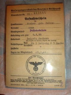  Aufnahmeichein Admission Document Heinze Hecker Leipzig Sachsen