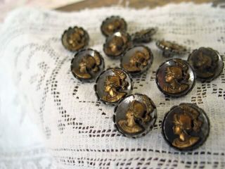 Antique Picture Buttons Hector Mythology