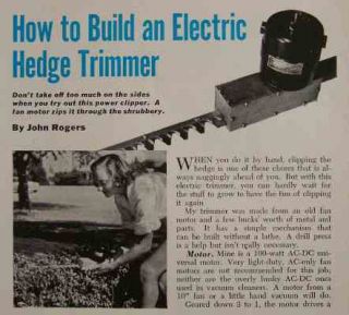  lots more great items electric hedge trimmer 1952 howto build plans