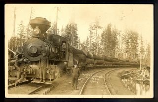  Logging Locomotive Cars Logs Crew   Grays Harbor County CARLISLE DPO