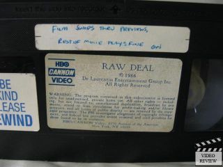 Raw Deal VHS Arnold Schwarzenegger Kathryn Harrold