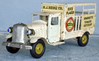 Metalcraft Tin Heinz Pickle 1932 Toy Truck with Headlights. Not sure