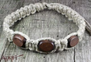 Mens Hemp Necklace Thick Wood Beaded Surfer Surf Eco Earthy Bead