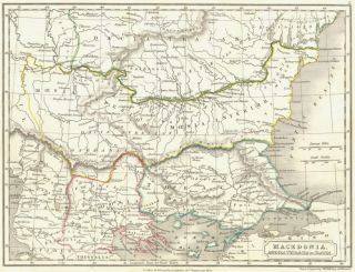 Greece Macedonia Moesia Thracia Dacia 1847 Map
