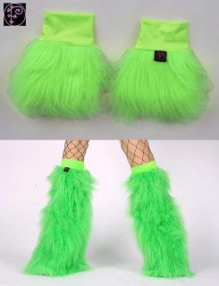 LIME GREEN FLUFFIES WITH MATCHING CUFFS