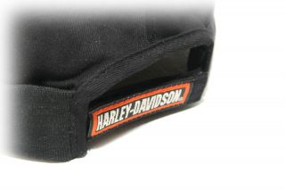 Harley Davidson Black Skull Cap Hat with Adjustable Back Strap