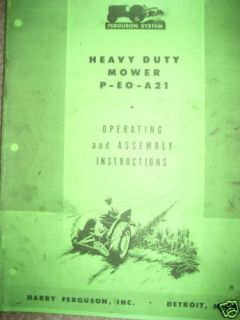 Harry Ferguson P EO A21 Sickle Mower Operators Manual