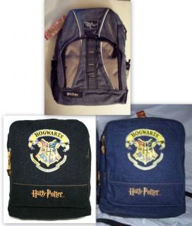 New Harry Potter Hogwarts or Quidditch Logo Backpack Denim Blue or