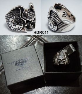 HARLEY DAVIDSON ® Thierry Martino Sterling Silver Wing skull ring (3
