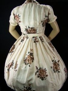 Gorgeous Vintage 50s Pat Hartly Autumn Floral Silk Full Skirt Lucy Day