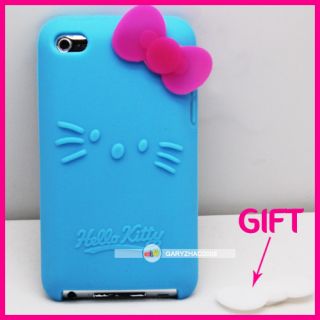 HELLO KITTY SILICONE BACK CASE SKIN COVER FOR IPOD TOUCH 4 Gen 4G 4TH