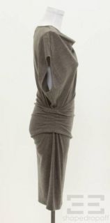 Helmut Lang Grey Wool Draped Dress Size Small
