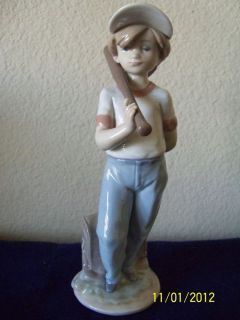 Lladro Can I Play Boy with Baseball Bat Figurine 7610