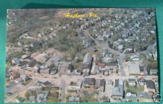 Hatboro PA Neat Town Aerial View 1950s Postcard Homes
