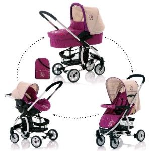 Hauck Vegas All in 1 Flower Party Pushchair Carseat Carrycot and Bag