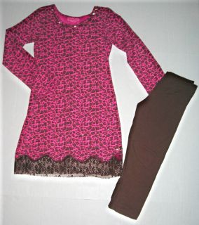 Haven Girl Pink Leopard Dress Legging Set 7 8 s 14 L