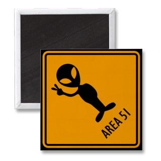 Aliens Area 51 Warning Sign Refrigerator Magnets 