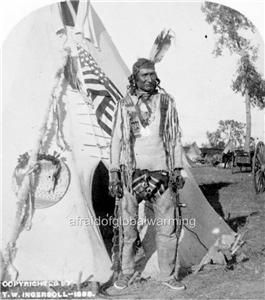Photo 1899 Grey Eagle Sioux Indian by Tepee