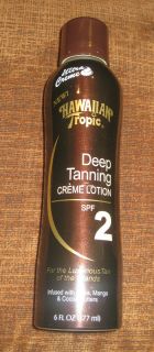 Hawaiian Tropic Deep Tanning Creme Lotion SPF 2 6fl Oz