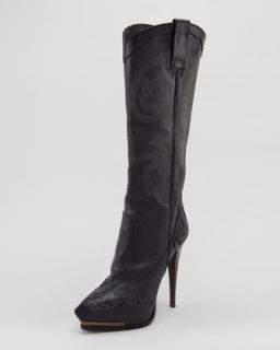 high heel cowboy boot black $ 3200 pre order spring 2013 runway